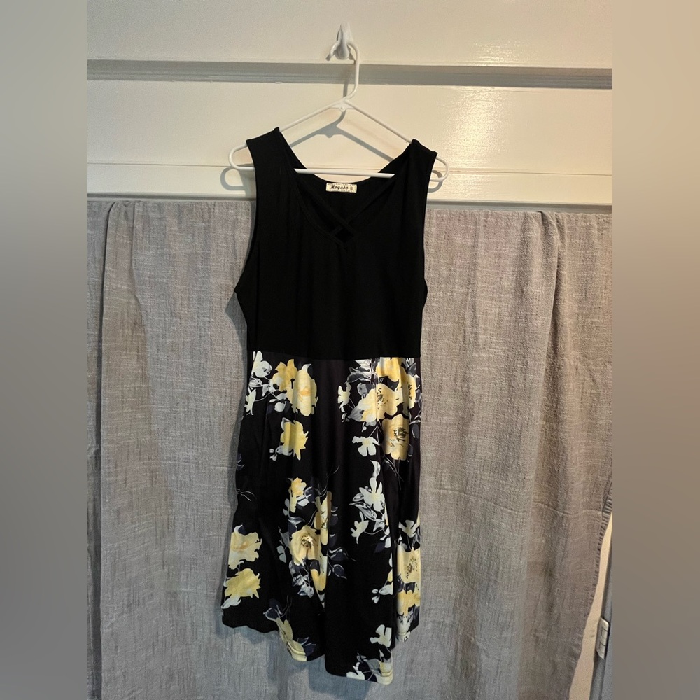 Comfortable cotton blend dress: can be casual or dressy.